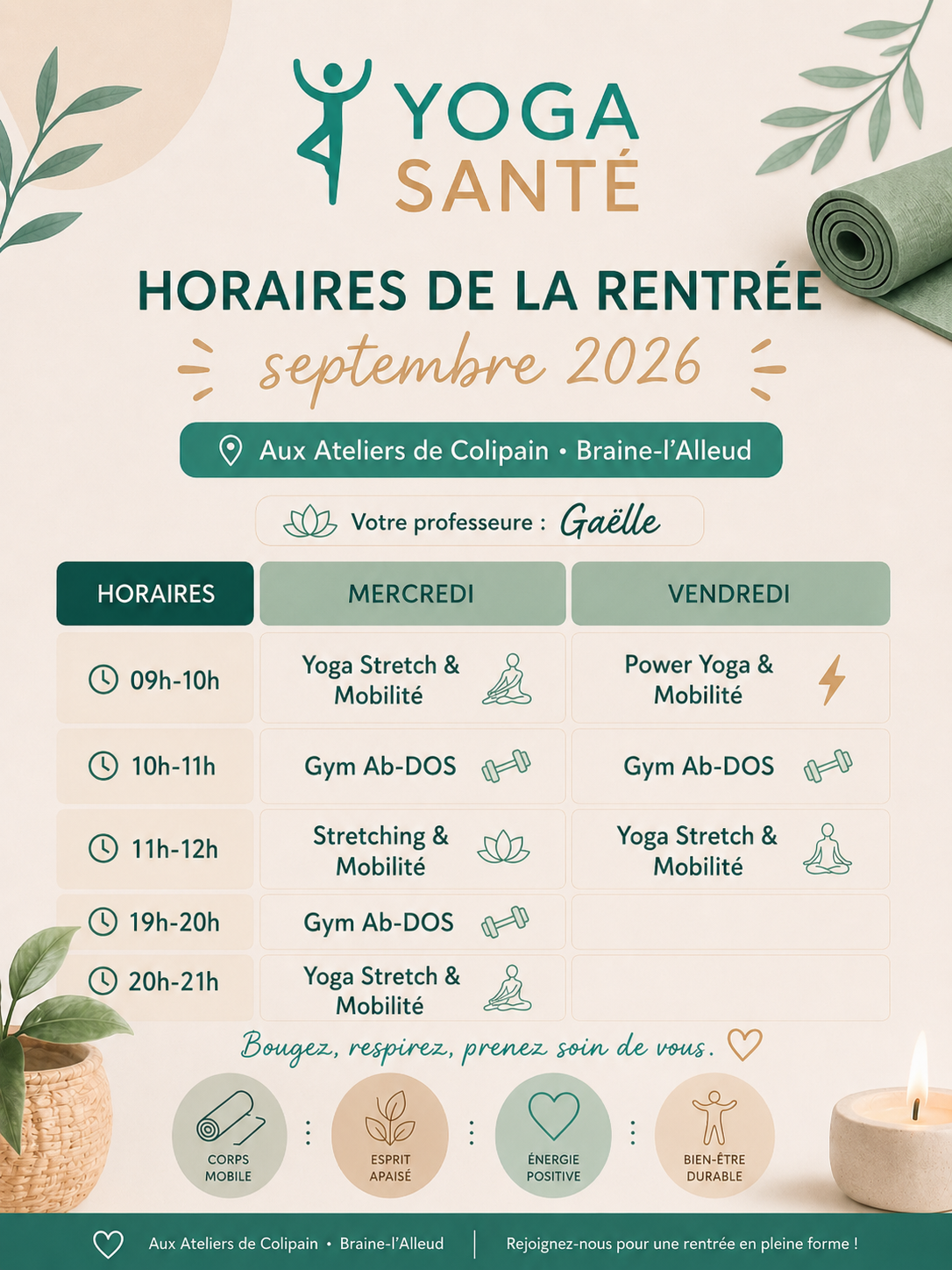 Cours en présentiel avec Gaëlle