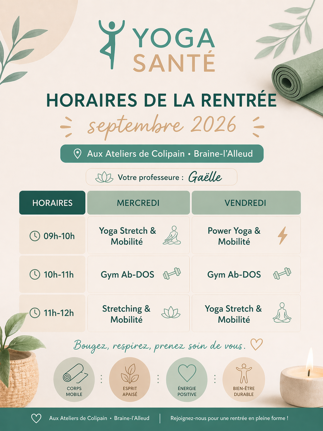 Cours en présentiel avec Gaëlle